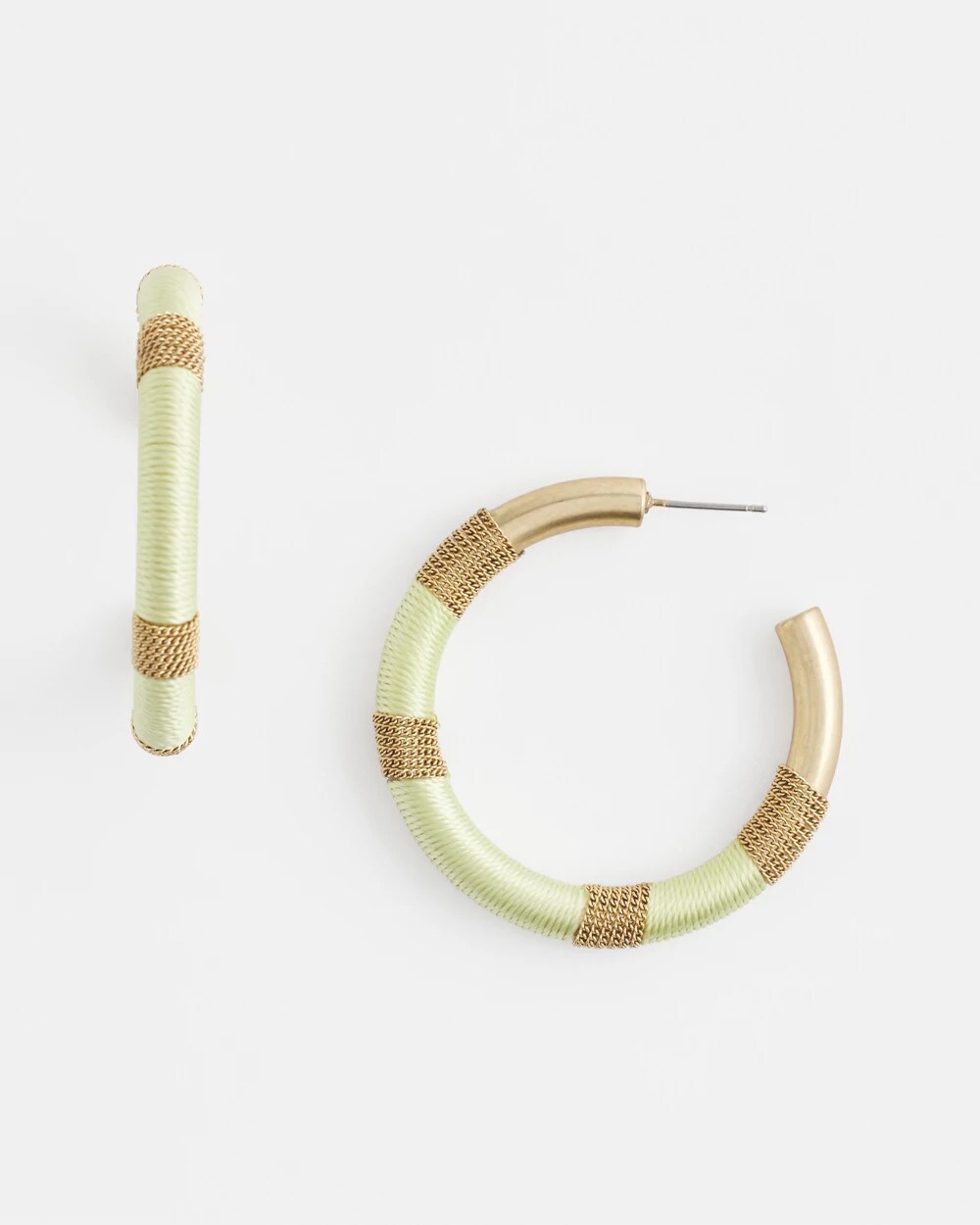 Green Hoop Seasonal Earrings - Clip